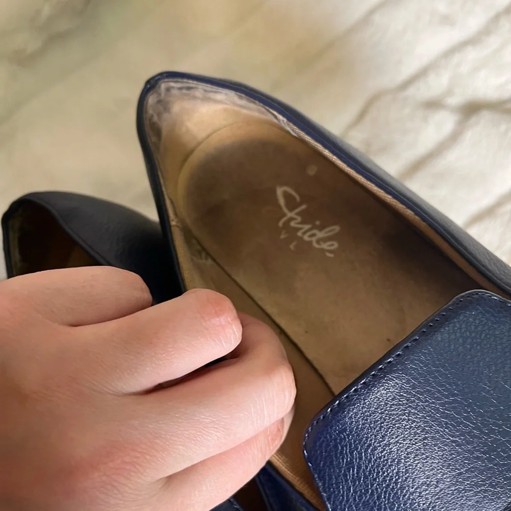 Life Stride 8.5 Velocity 2.0 Blue Leather Loafer Smooth Office Preppy City Fall